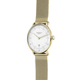 Sternglas Naos Xs Quartz Watch Metal Strap | White Champagne Gold/Milanaise Champagne Gold