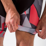 Zone3 Men's Lycra Power Bib Shorts | Black/Red/Grey/White