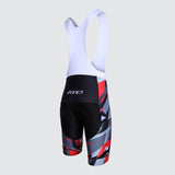 Zone3 Men's Lycra Power Bib Shorts | Black/Red/Grey/White