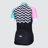 Zone3 Women's Zebra Fly Coolmax Cycle Jersey | Black/White/Pink/Mint
