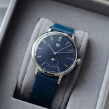 DuFa GROPIUS MONDPHASE Mondphase Watch | Stainless Steel Blue Dial Blue Band