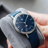 DuFa GROPIUS MONDPHASE Mondphase Watch | Stainless Steel Blue Dial Blue Band