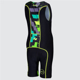 Zone3 Kids Digital Print Tri Suit | Black/Yellow/Lime