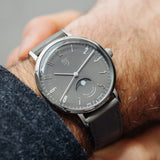 DuFa GROPIUS MONDPHASE Mondphase Watch | Stainless Steel Grey Dial Grey Band