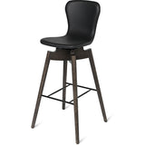 Mater Furniture Shell Stool Bar 30.0" | Sirka Grey Stained Solid Oak