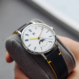 DuFa GROPIUS MONDPHASE Mondphase Watch | Stainless Steel White Dial Beige Band