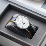 DuFa GROPIUS MONDPHASE Mondphase Watch | Stainless Steel White Dial Beige Band