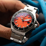 Spinnaker Dumas Japan Automatic 3 Hands Watch | Tangerine / Stainless Steel / Orange / Stainless Steel