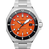 Spinnaker Dumas Japan Automatic 3 Hands Watch | Tangerine / Stainless Steel / Orange / Stainless Steel