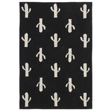 Lorena Canals Cactus Stamp Washable Rug | Black/ White