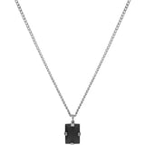 Miansai Mens Lennox Onyx Necklace, Sterling Silver | 24in.