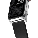 Hello Nomad Apple Watch Active Strap 44mm/42mm | Black Leather/Silver Hardware