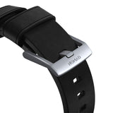 Hello Nomad Apple Watch Active Strap 44mm/42mm | Black Leather/Silver Hardware