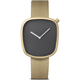 Bulbul Pebble 12 Watch | Matte Golden Steel German-Made on Milanese Meshband