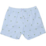 Bermies Palm Stripes Classic Swim Trunk | Light Blue