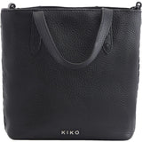 Kiko Leather Side Weaved Tote Bag | Black