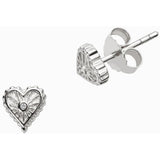 Awe Inspired Diamond Starburst Heart Studs