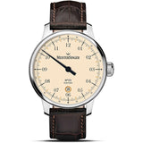 MeisterSinger N°03 Watch | 40mm Cognac Dial | Vegan Black Cognac Stitching