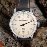 MeisterSinger N°03 Watch | 40mm Cognac Dial | Vegan Black Cognac Stitching