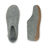 Glerups The Shoe with Leather Sole | Grey