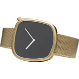 Bulbul Pebble 12 Watch | Matte Golden Steel German-Made on Milanese Meshband