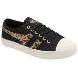 Gola Women's Coaster Safari Sneakers | Black/Leopard