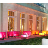 MOJOW Furniture | Luminous Yoko Pouffe | Black Aluminum Frame | LED Light System