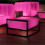 MOJOW Furniture | Luminous Yoko Pouffe | Black Aluminum Frame | LED Light System