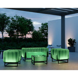 MOJOW Furniture | Luminous Yoko Pouffe | Black Aluminum Frame | LED Light System