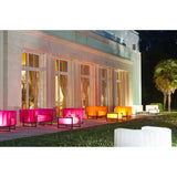 MOJOW Furniture | Luminous Yoko Pouffe | Black Aluminum Frame | LED Light System