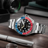 Spinnaker Watch Dumas GMT Automatic | Black Dial with Solid Stainless Steel Band
