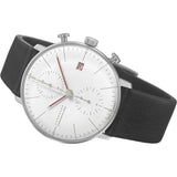 Junghans Max Bill Chronoscope Bauhaus | Matte Steel Case | Black Leather Strap