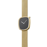Bulbul Pebble 12 Watch | Matte Golden Steel German-Made on Milanese Meshband