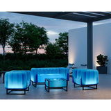 MOJOW Furniture | Luminous Yoko Pouffe | Black Aluminum Frame | LED Light System