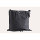 Kiko Leather Side Weaved Tote Bag | Black