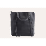 Kiko Leather Side Weaved Tote Bag | Black
