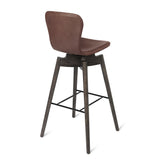 Mater Furniture Shell Bar Stool Counter 28.3" | Sirka Grey Stained Solid Oak