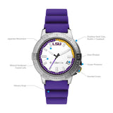 Columbia Collegiate Peak Patrol LSU Tigers Men's Analog Watch | Purple Silicone Strap