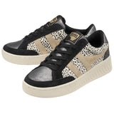 Gola Women's Superslam Sneakers | Black/Cheetah/Gold