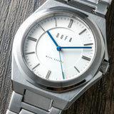 DuFa WACHSMANN Mecha-Quartz 38mm Watch | White Dial Stainless Steel Band
