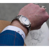 DuFa WACHSMANN Mecha-Quartz 38mm Watch | White Dial Stainless Steel Band