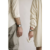 VOID Black Round Black Date Watch | Olive leather V03D-BL/OL/WH