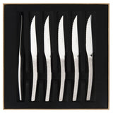 Degrenne Astree Cisele Mirror Finish Serrated Steak Knives Set | Gift Box of 6