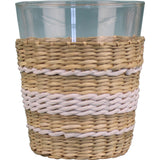 Seagrass Wide Cage Tumbler 6 pc Glasssware Set | White & Sepia Collection