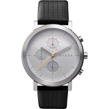 Hygge 2204 Series Silver Watch | Leather