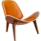 NyeKoncept Shell Chair | Walnut/Burnt Orange 224438-B