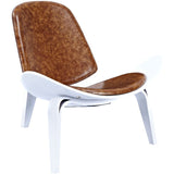 NyeKoncept Shell Chair | White/Weathered Whiskey 224440-A