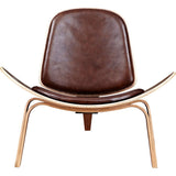 NyeKoncept Shell Chair | Walnut/Aged Cognac 224441-B