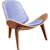 NyeKoncept Shell Chair | Walnut/Weathered Blue 224442-B