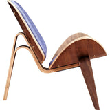 NyeKoncept Shell Chair | Walnut/Weathered Blue 224442-B